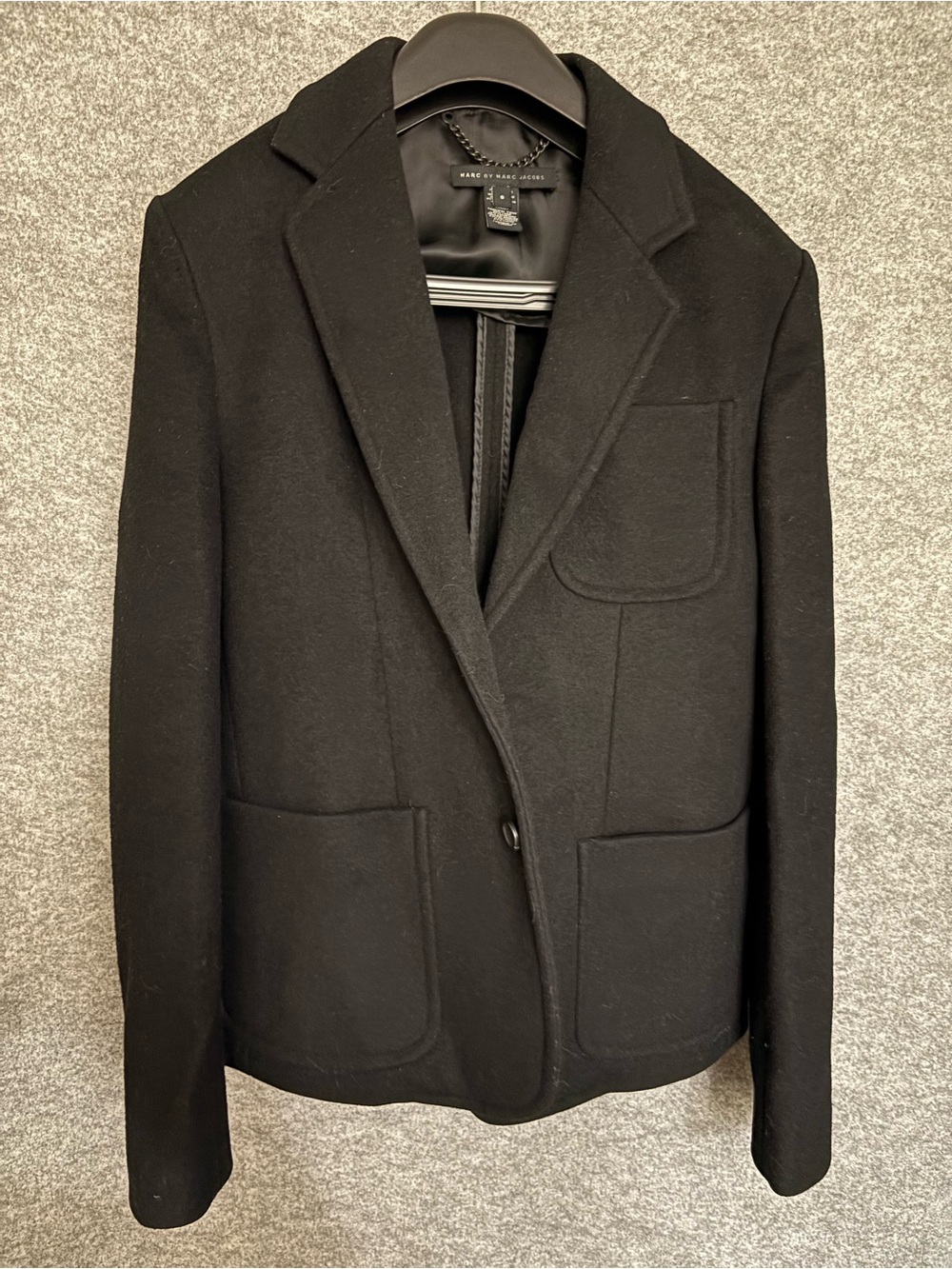 Marc by Marc Jacobs Men's Black Wool Single-Breasted Blazer